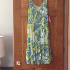 New JAMS WORLD  Ruffle My Hem Sz L Rayon